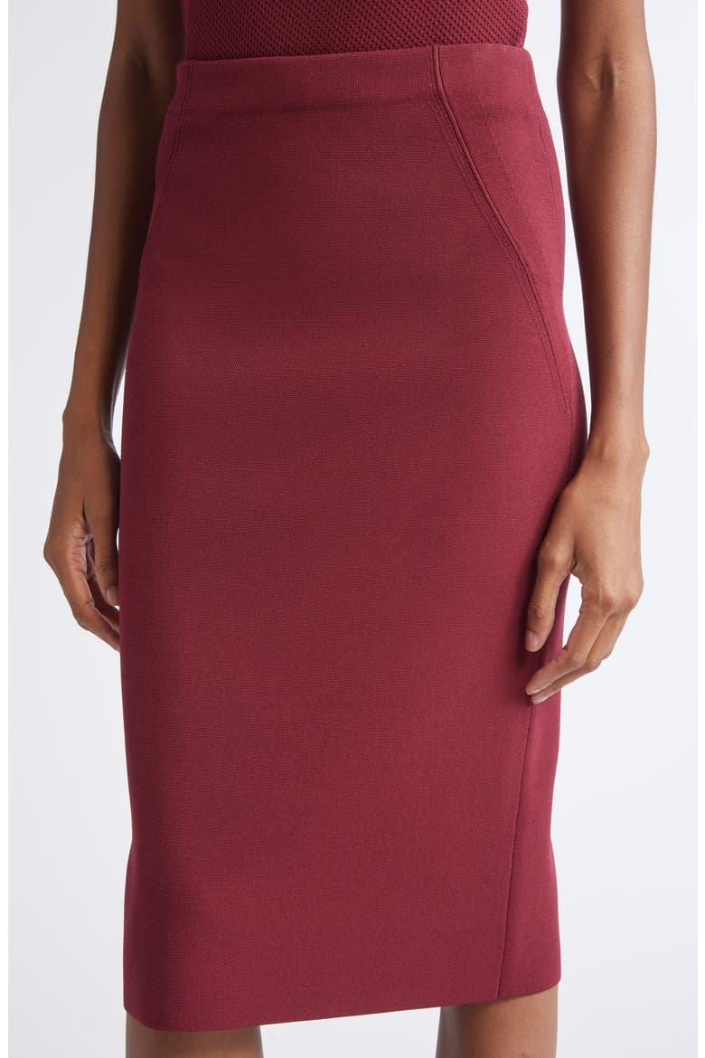 Nina Knit Pencil Skirt, Alternate, color, BORDEAUX
