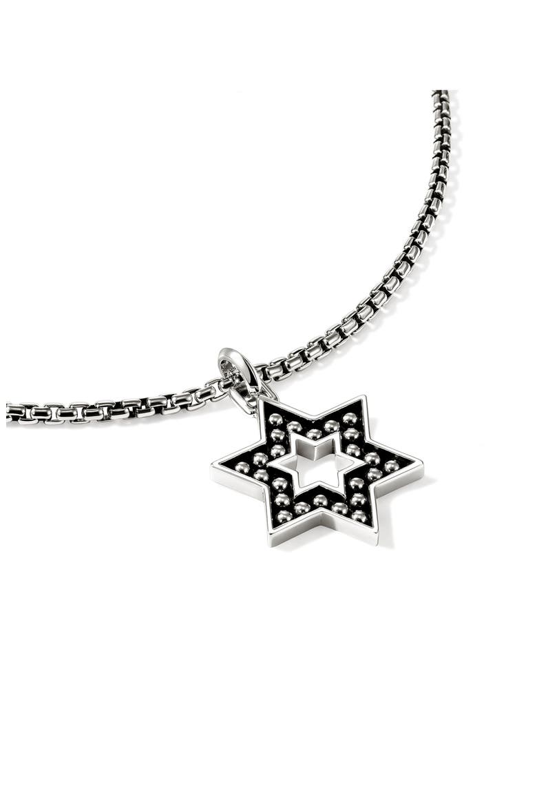 Nailhead Star of David Pendant Necklace, Alternate, color, SILVER