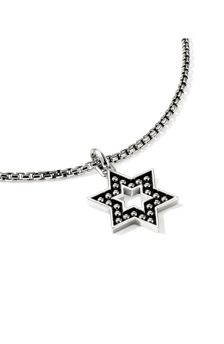 John Hardy Nailhead Star of David Pendant Necklace, Alternate, color, Silver