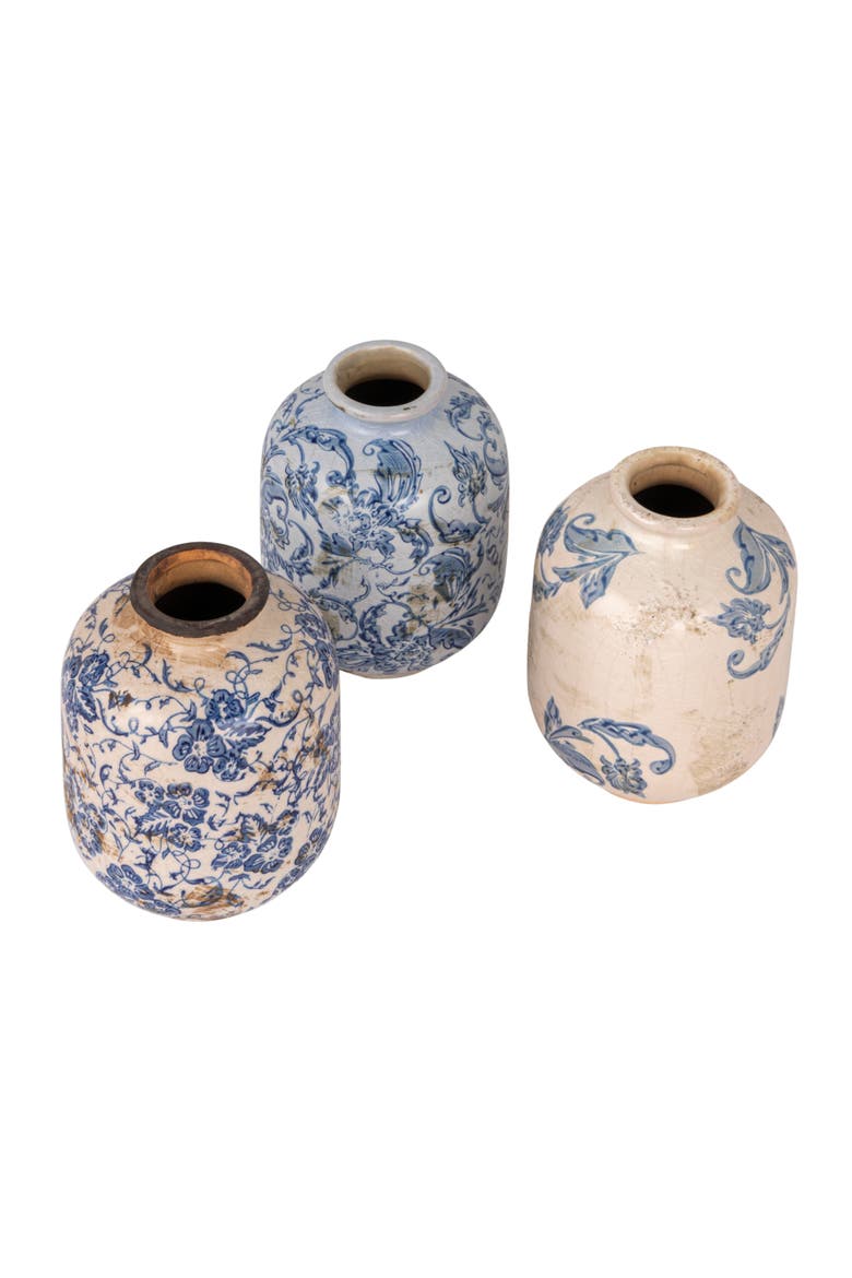 Vases with Heavy Distressing, Main, color, Blue