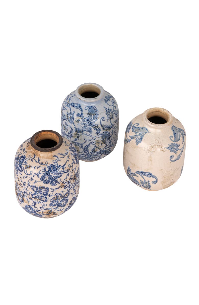 Storied Home Vases with Heavy Distressing, Main, color, Blue