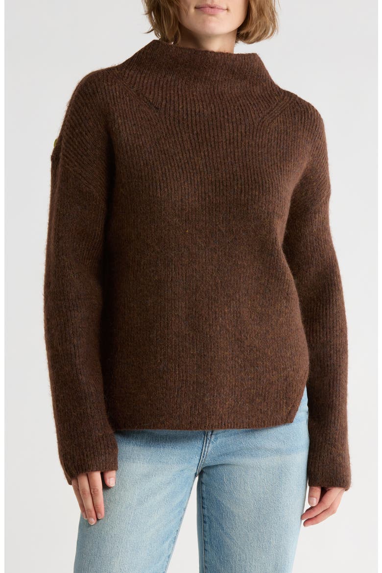 Cowl Neck Sweater, Main, color, BROWN MELANGE