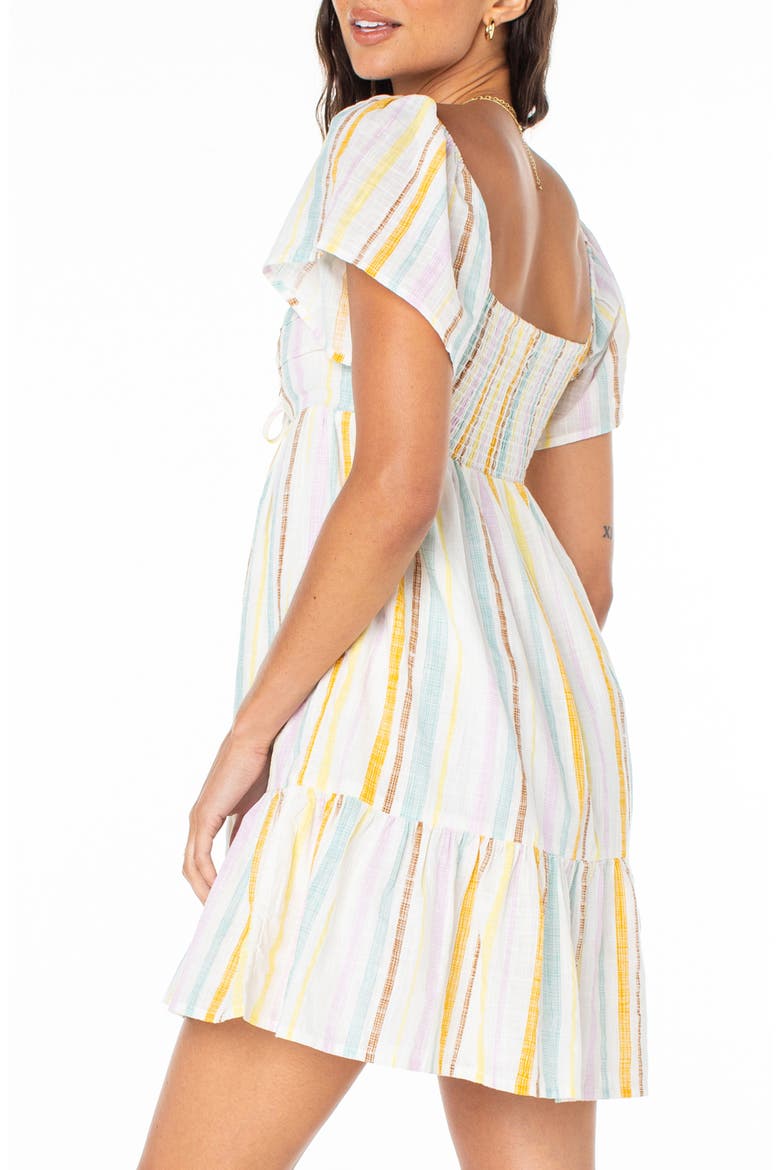Salty Breeze Stripe Cotton Minidress, Alternate, color, EGRET