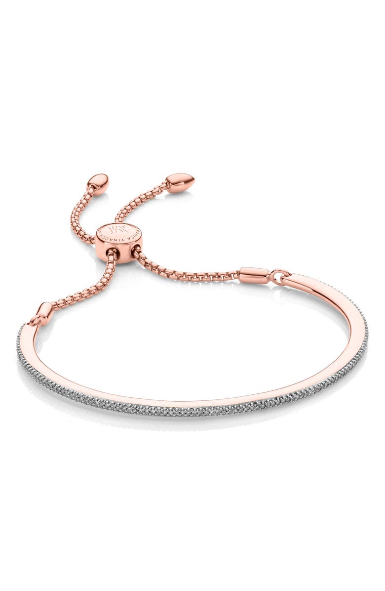 Monica Vinader Fiji Skinny Bar Chain Diamond Bracelet, Main, color, 