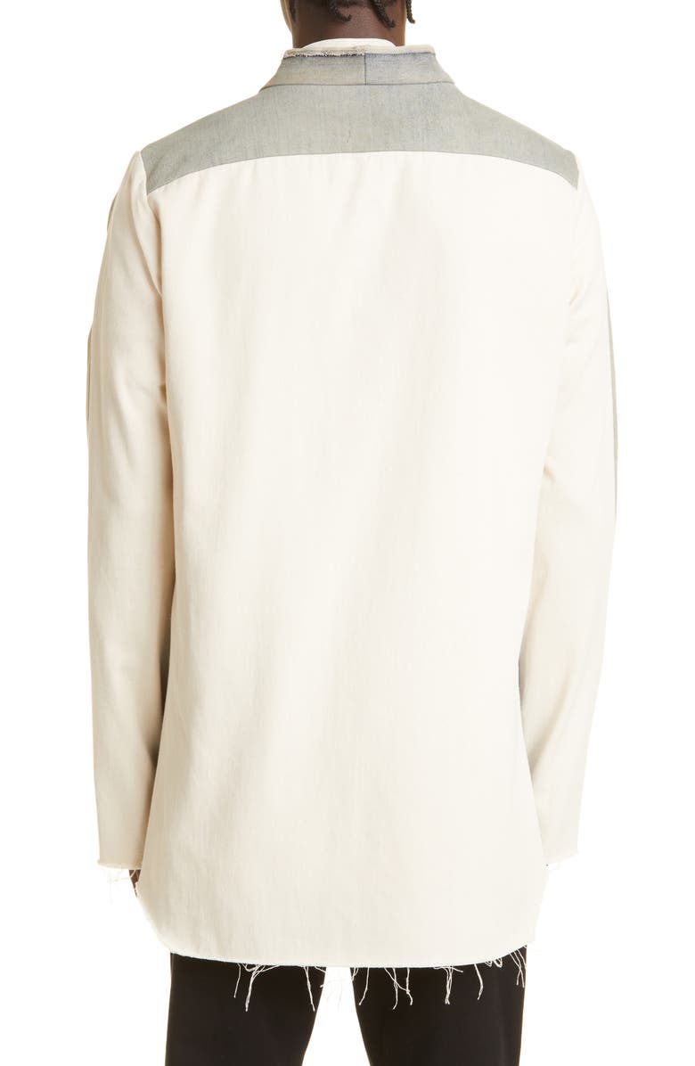 Rick Owens Fogachine Larry Patchwork Denim Shirt, Alternate, color,