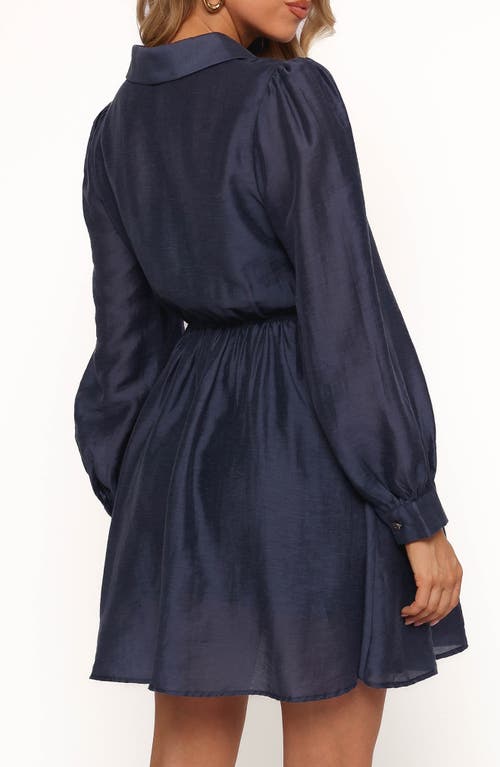 Petal And Pup Petal & Pup Everett Long Sleeve Minidress In Blue