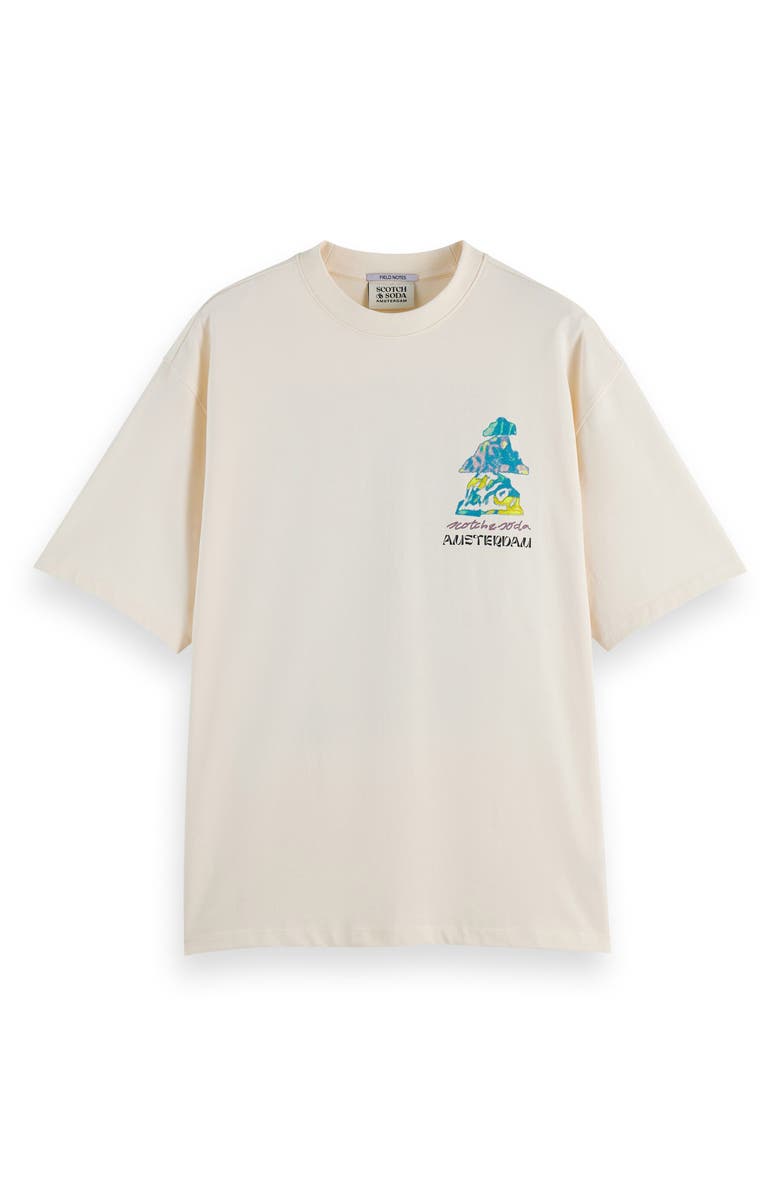 Scotch & Soda Oversize Graphic T-Shirt, Alternate, color, Eggnog