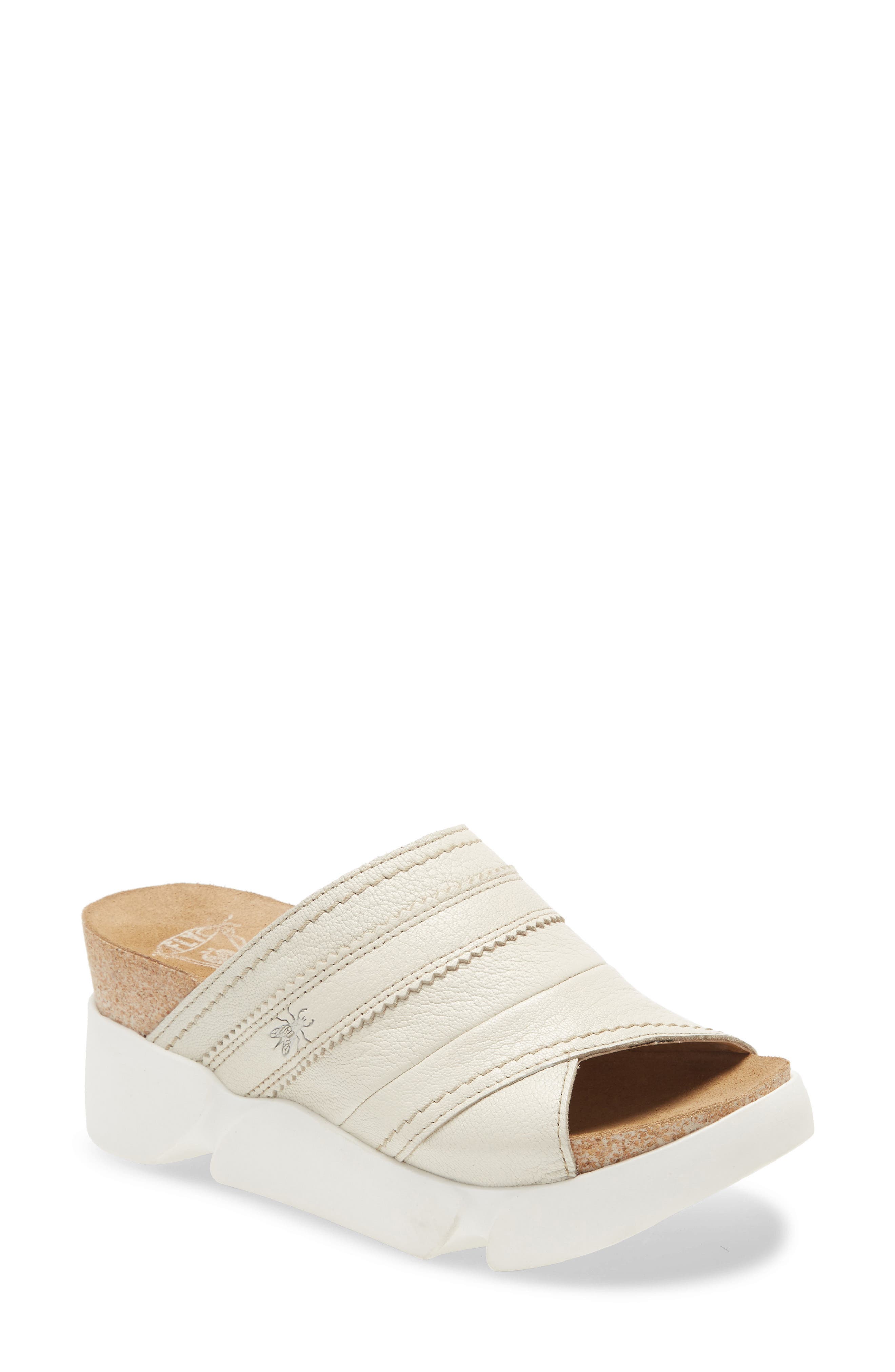 Suze Slide Sandal, Main, color, OFF WHITE MOUSSE LEATHER