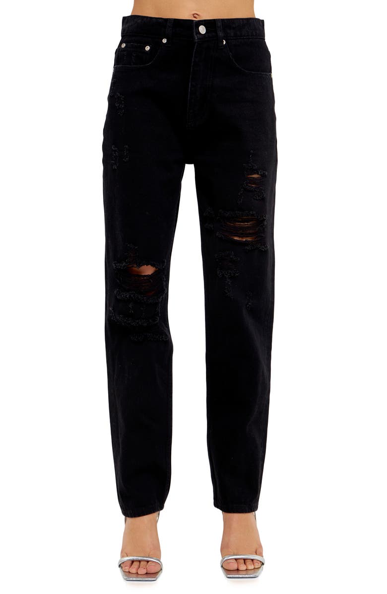 Grey Lab '90s Distressed Jeans, Alternate, color, Black