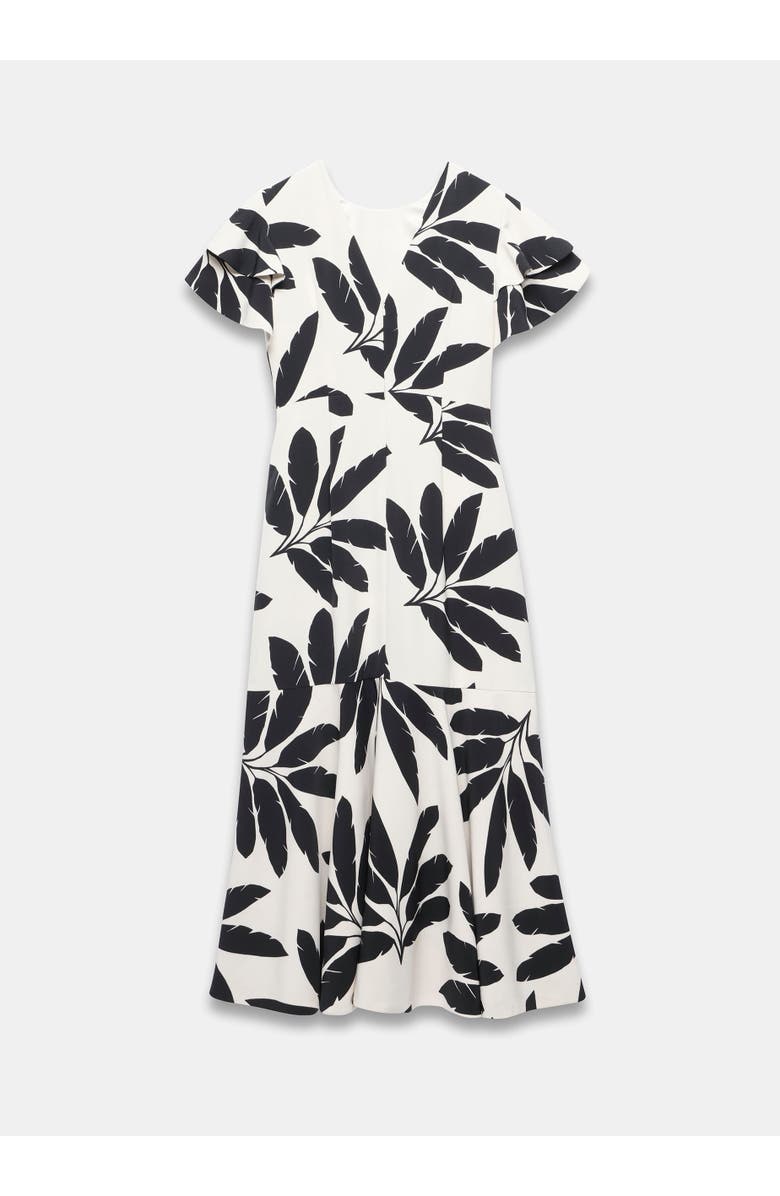 MINT VELVET Neutral Palm Print Midi Dress, Alternate, color, 