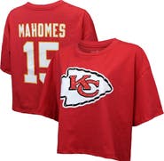 Majestic Threads Women's Majestic Threads Patrick Mahomes Red Kansas City Chiefs Swarovski Crystals Boxy Cropped Name & Number T-Shirt