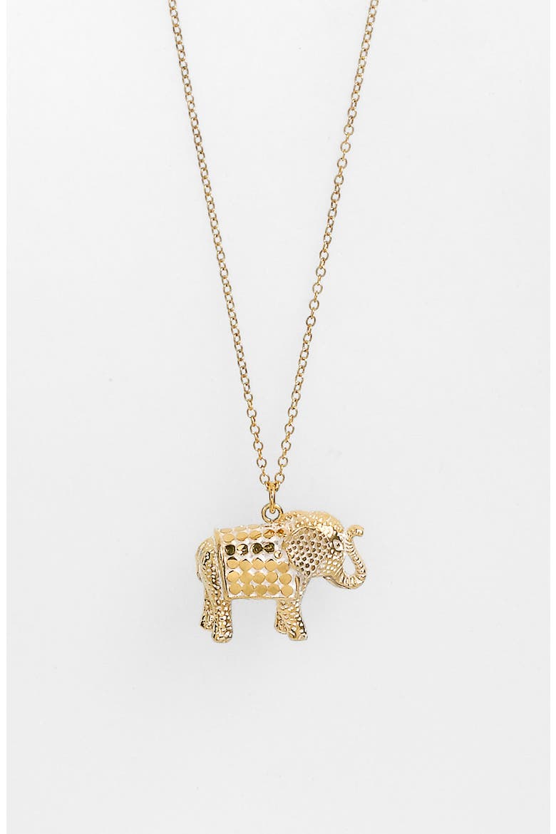 Jewelry That Makes a Difference Elephant Pendant Necklace, Alternate, color, GOLD/ SILVER