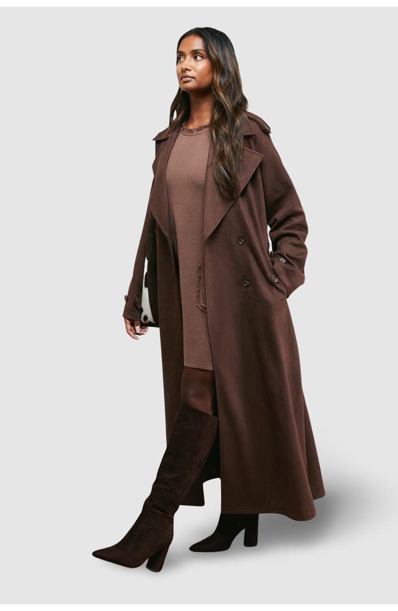 Oasis Cuff Detail Belted Coat, Alternate, color, 