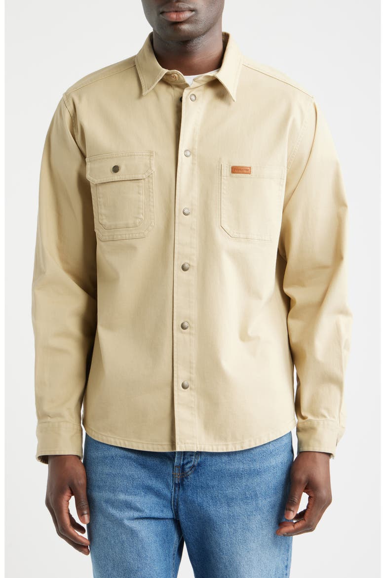 Cotton Stretch Twill Work Shirt, Alternate, color, TAN/ BRIDGE CREEK