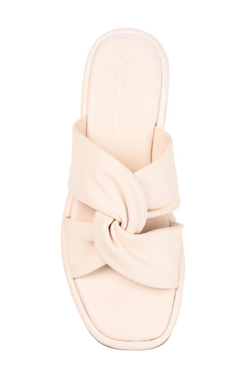 Journee Signature Kanndice Crisscross Slide Sandal In Beige