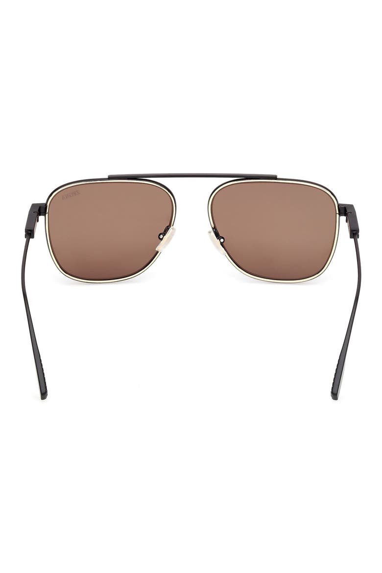 57mm Geometric Sunglasses, Alternate, color, BLACK METAL/ DEEP GOLD/ ROVIEX
