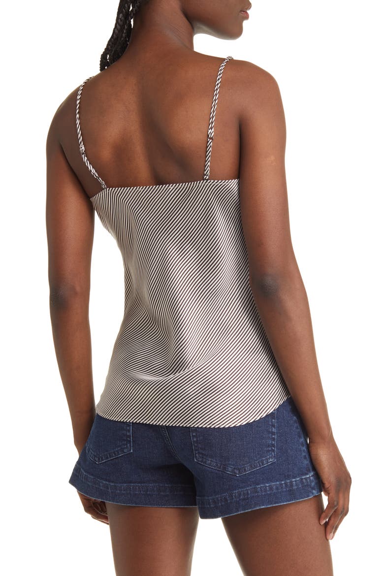 Stripe V-Neck Silk Camisole, Alternate, color, ESPRESSO MULTI
