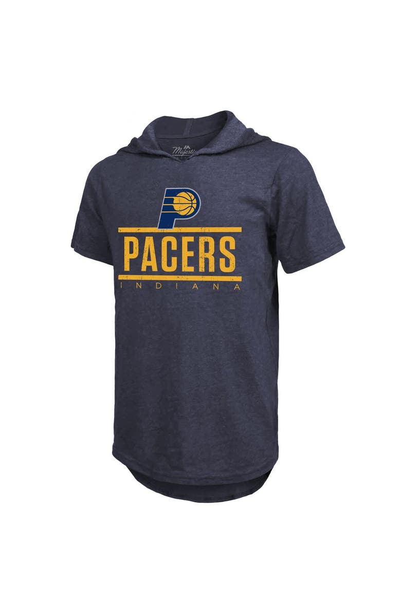 Majestic Threads Men's Majestic Threads Navy Indiana Pacers Tri-Blend Hoodie T-Shirt, Alternate, color, Navy
