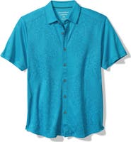 Tommy Bahama Bali Border Floral Jacquard Short Sleeve Silk Button-Up Shirt