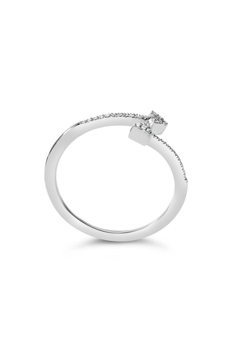 Silver 1/5 Cttw Diamond Double Arrowhead Open Ring, Alternate, color, Silver