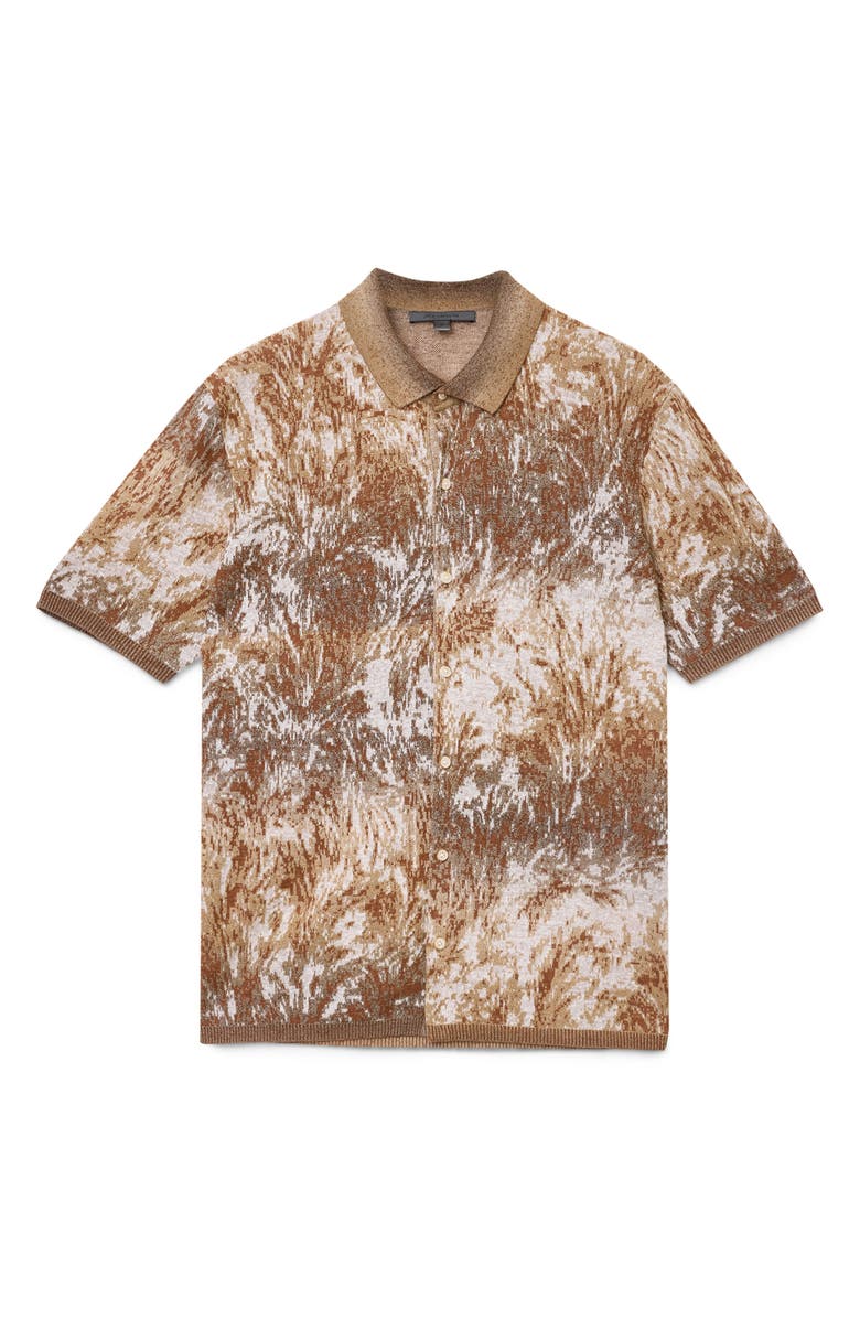 John Varvatos Demonte Short Sleeve Cardigan, Alternate, color, Fossil Grey