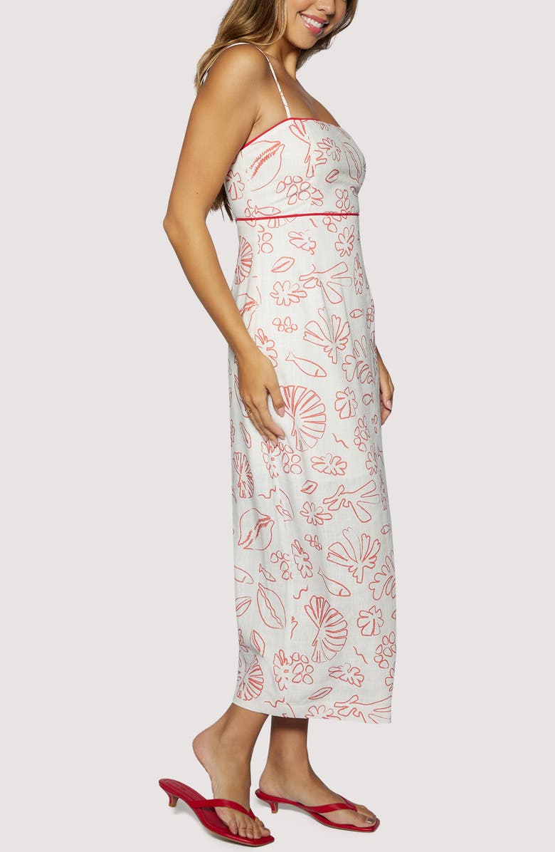 Lost + Wander Seaside Brunch Mixed Print Maxi Dress, Alternate, color, Cream Red