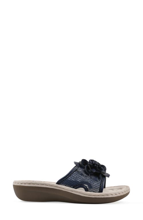 Cliffs By White Mountain Chill Slide Sandal In Navy Fabric