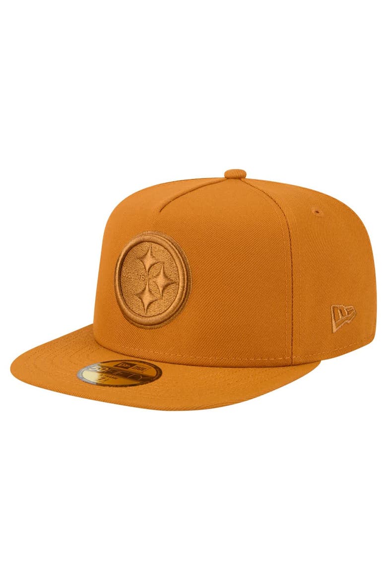 Men's New Era  Brown Pittsburgh Steelers Color Pack A-Frame 59FIFTY Fitted Hat, Main, color, Brown