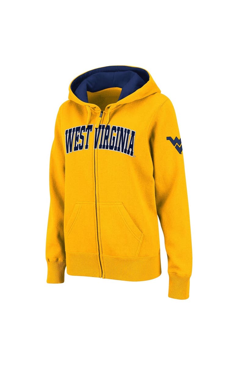 COLOSSEUM Women's Stadium Athletic Gold West Virginia Mountaineers Arched Name Full-Zip Hoodie, Alternate, color, Gold