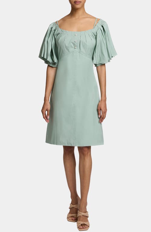 Santorelli Dylan A-line Cotton Shift Dress In Green