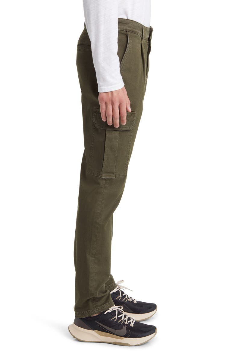 Micah Pleated Tapered Twill Cargo Pants, Alternate, color, DRYAD TWILL