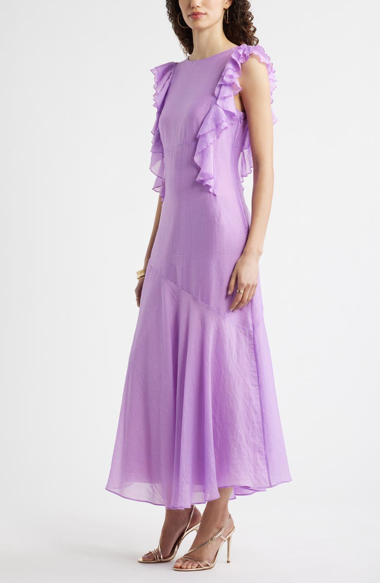 Chelsea28 Flutter Sleeve Maxi Dress, Alternate, color, Purple Spectre