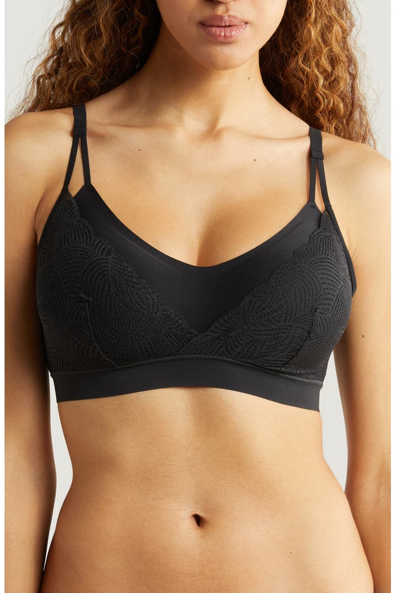Soft Stretch Lace Bralette, Main, color, BLACK-11
