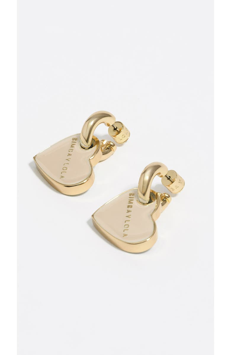 Bimba y Lola Heart hoop earrings, Alternate, color, Ivory