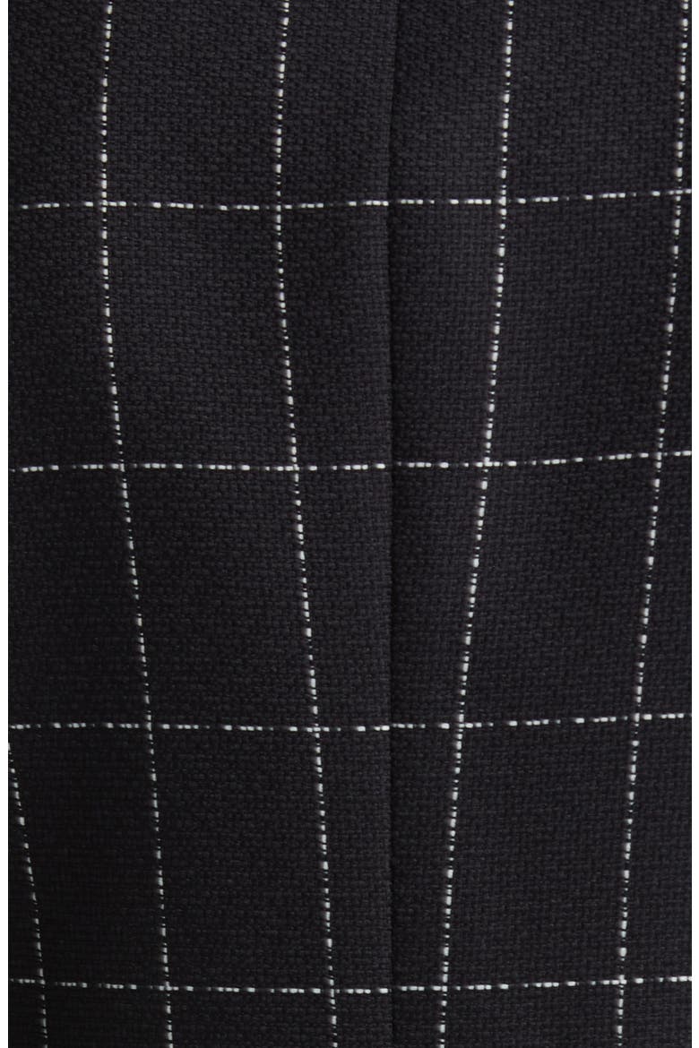 Plaid Fringe Jacket & Skirt, Alternate, color, BLACK/ IVORY
