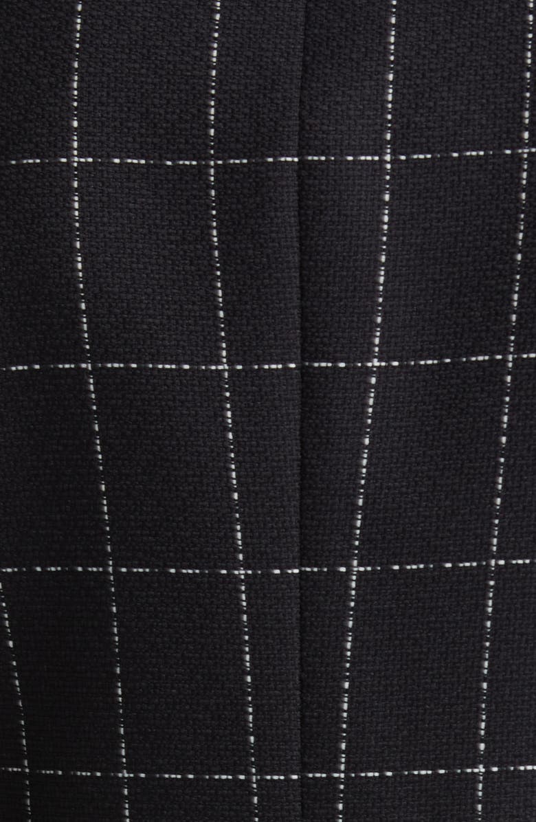 Tahari ASL Plaid Fringe Jacket & Skirt, Alternate, color, Black/ Ivory