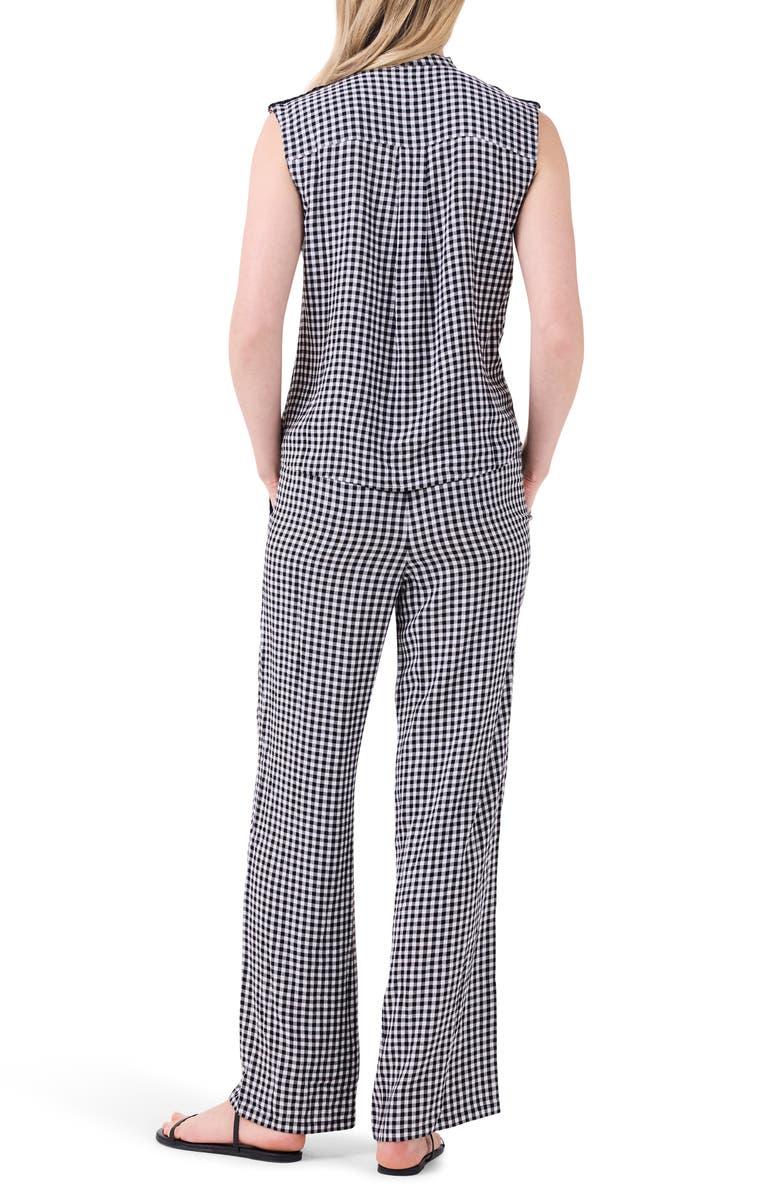 NIC+ZOE Gingham Sleeveless Button-Up Shirt, Alternate, color, Black Multi