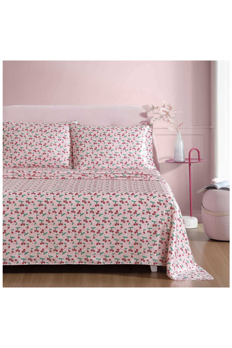 Cherry Good Day Sheet Set, Alternate, color, PINK