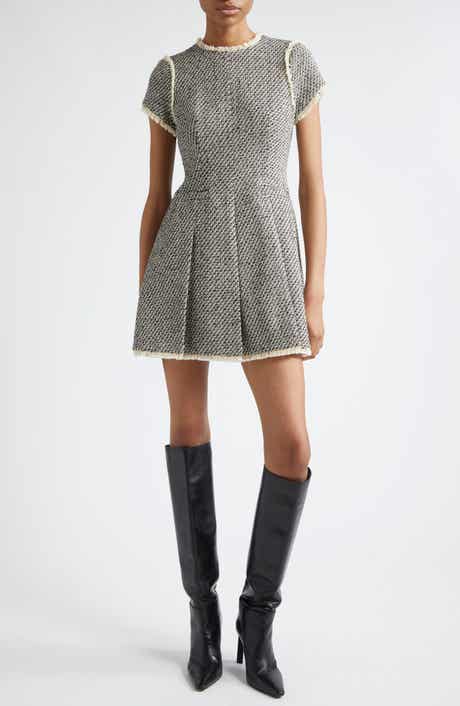 Cinq à Sept Nova Short Sleeve Metallic Tweed Dress