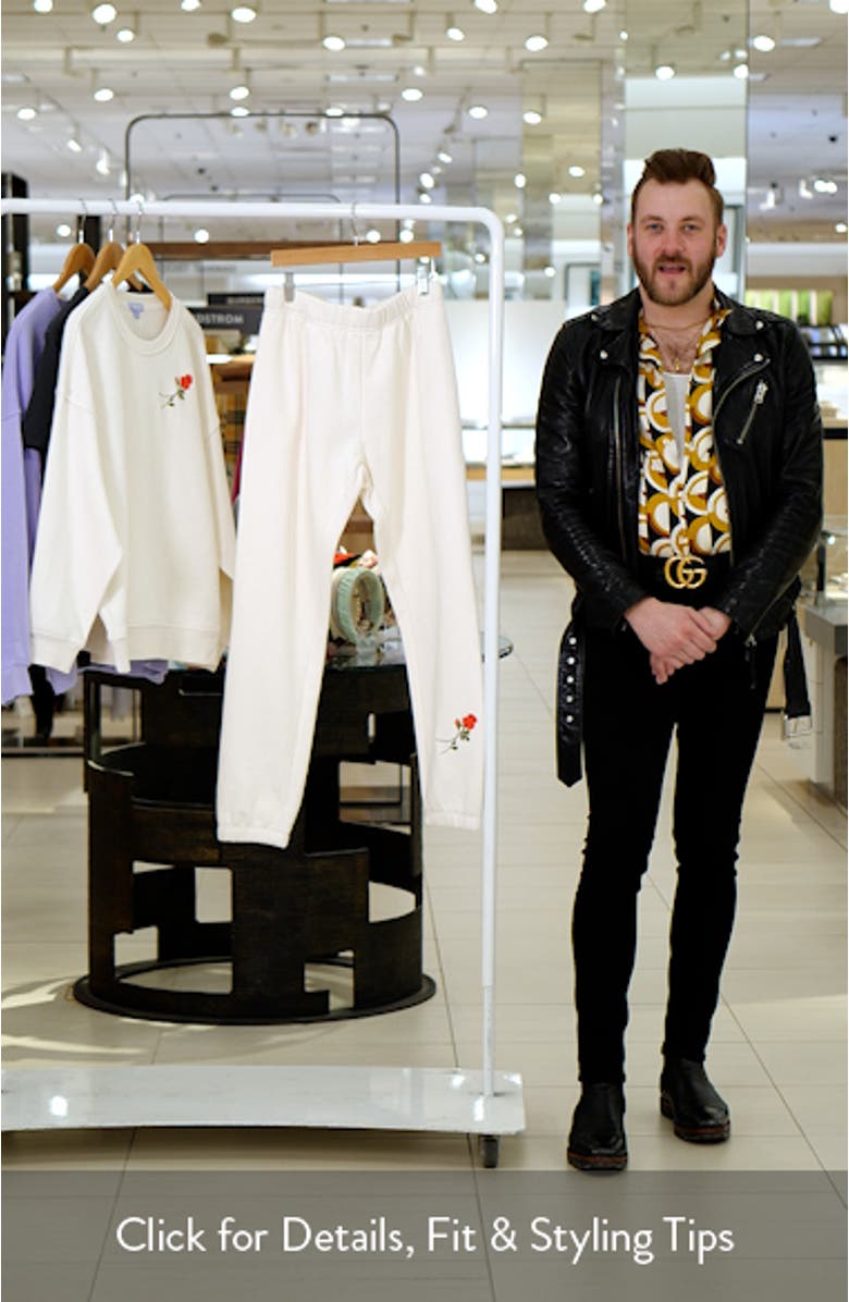 Cozy Crush Forever Rose Embroidered Joggers, sales video thumbnail