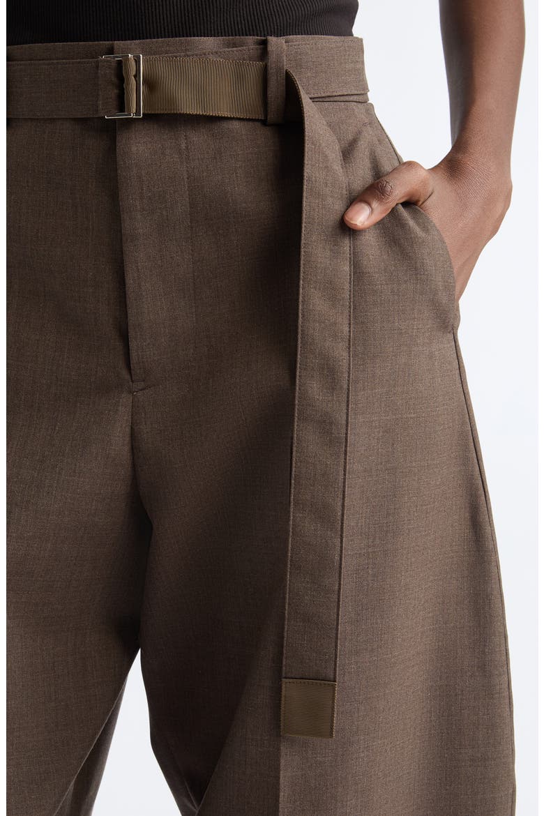 Silk & Cotton Barrel Leg Trousers, Alternate, color, BROWN