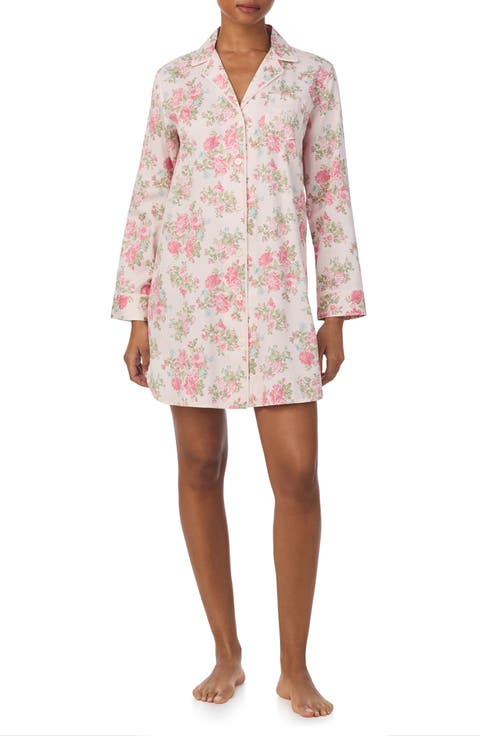 Print Cotton Blend Sleep Shirt