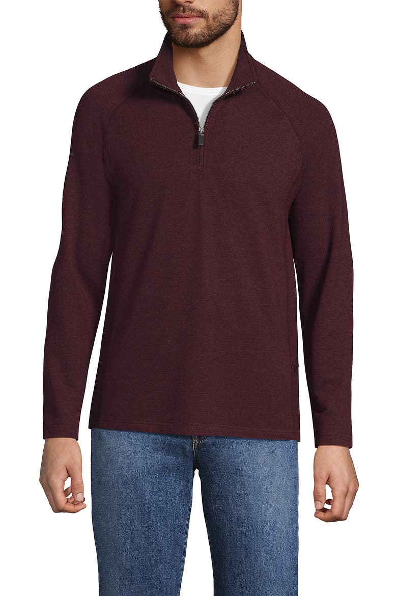Long Sleeve Raglan Hybrid Quarter Zip, Main, color, Lush Burgundy  Heather