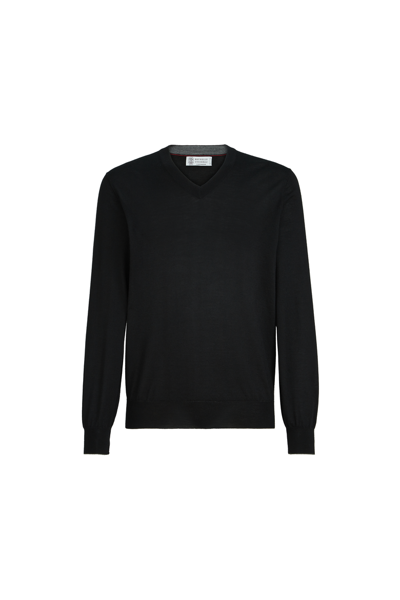 Cashmere and silk lightweight sweater, Alternate, color, Black
