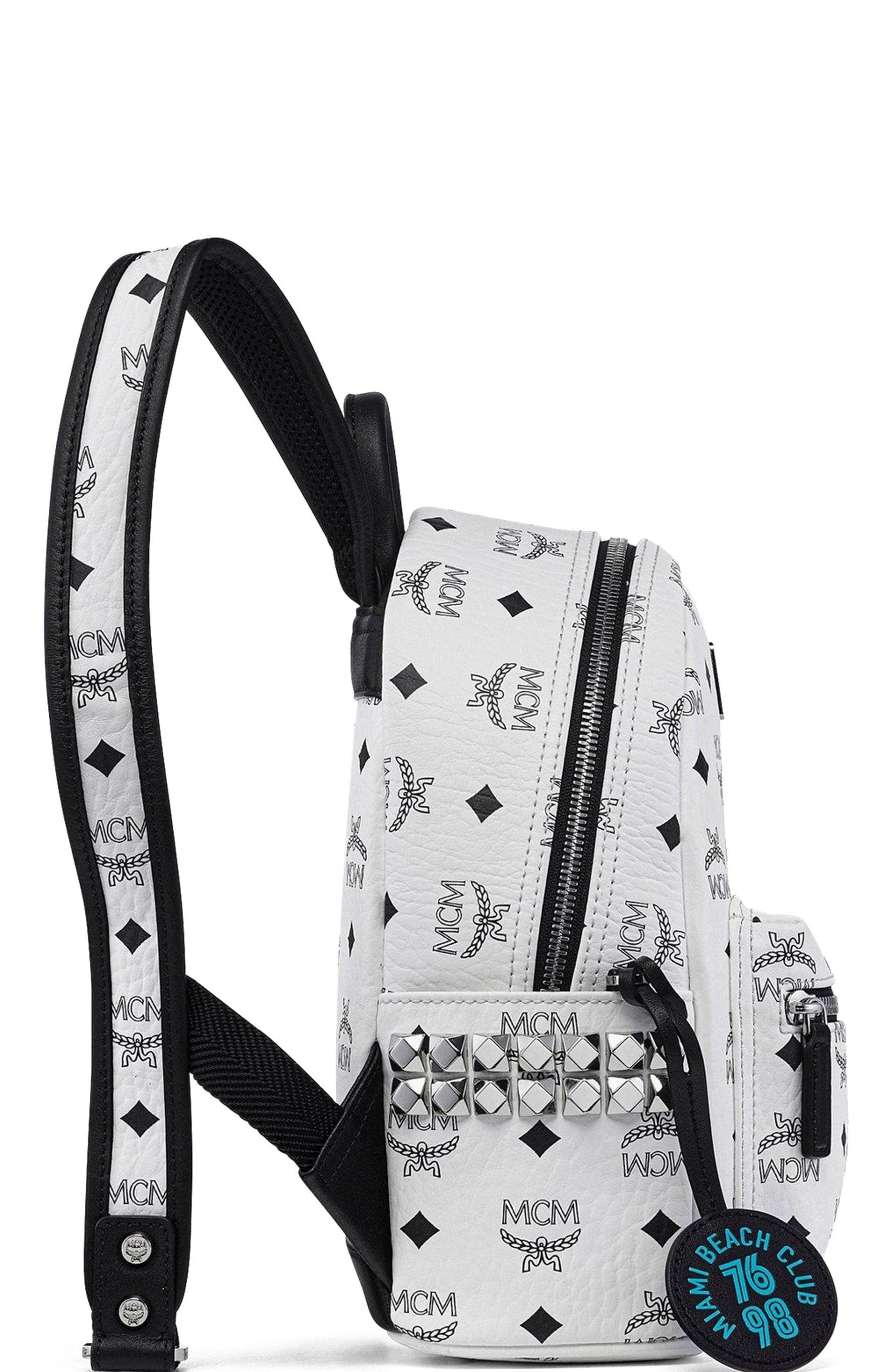 MCM Mini MCM x SNIPES Stark Side Studs Backpack in Visetos, Alternate, color, 