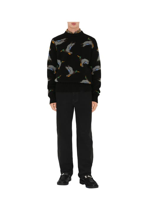 Shop Burberry Duck Wool Sweater In Black