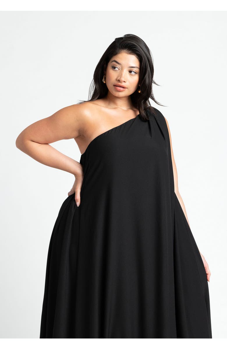 ELOQUII Dramatic Ruffle Gown, Alternate, color, Black Onyx