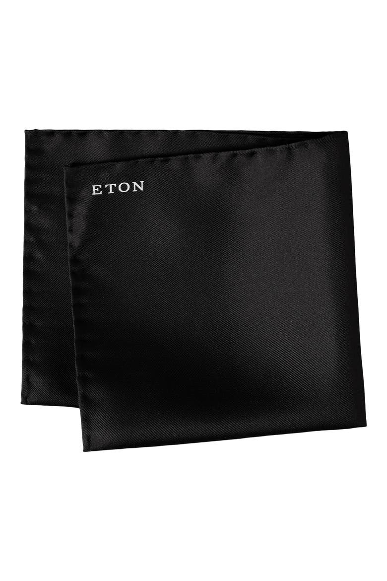 Silk Pocket Square, Main, color, BLACK