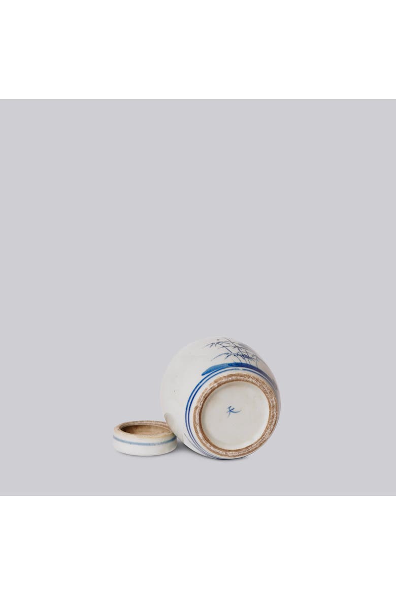 Porcelain Mini Three Friends Round Jar, Alternate, color, Blue + White