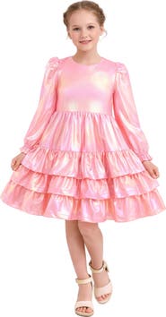 Mimi Tutu Metallic Ruffle Party Dress